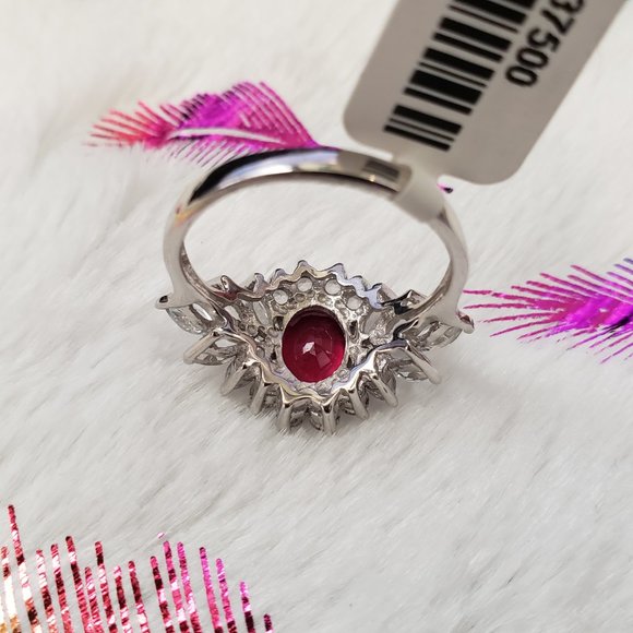 Ruby White Topaz Sterling Silver Ring SZ 8 TGW - Picture 8 of 14